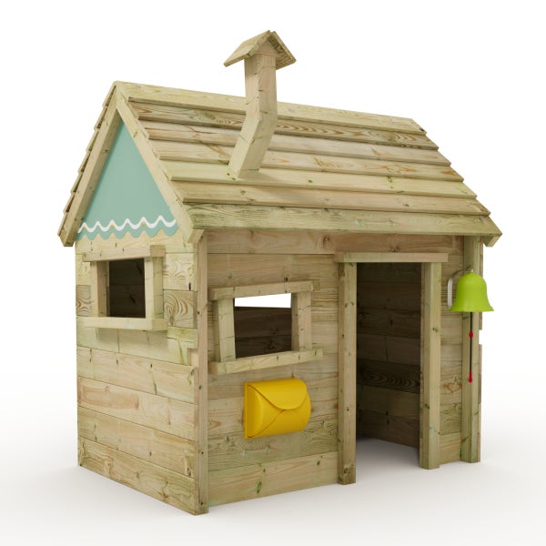 WICKEY Spielhaus für Kinder Inn mit Holzdach und Fenster  - pastellblau