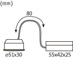 Technische Zeichnung mit Maßangaben in Millimetern