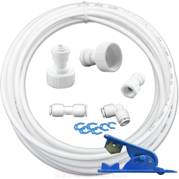 Kunststoffschlauch Set mit Steckverbindungen und Schlauchschneider fuer Wasserfilterinstallation