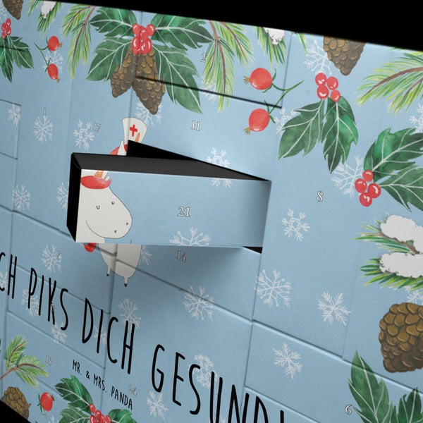 Mr. & Mrs. Panda Befüllbarer Adventskalender Einhorn Krankenschwester - Blau Pastell