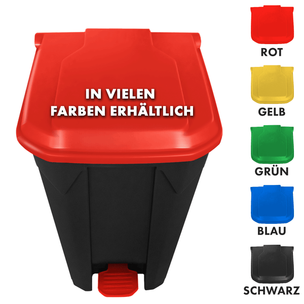 FLOORDIREKT Mülleimer Olaf Step-On Abfalleimer Tretmülleimer Universal Rot 100 Liter