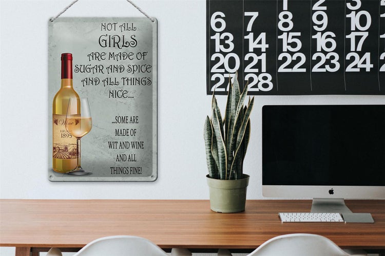 Blechschild Spruch 20x30cm not all girls made of sugar and