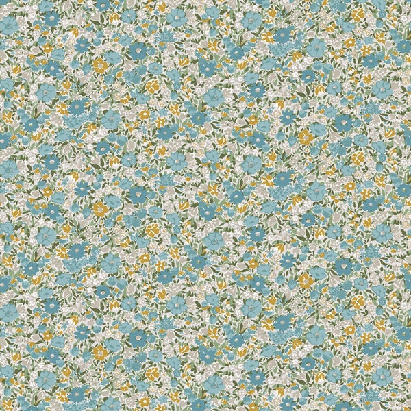 Tapete mit floralem Streublumenmuster für die Wandgestaltung