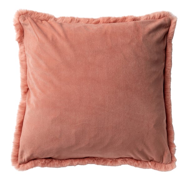Zaya Dekokissen - Bont look 45x45 cm, Rosa