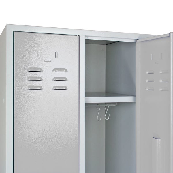 PROREGAL Garderobenschrank Ermine mit 2 Türen HxBxT 178 x 60 x 50 cm Lichtgrau Lichtgrau