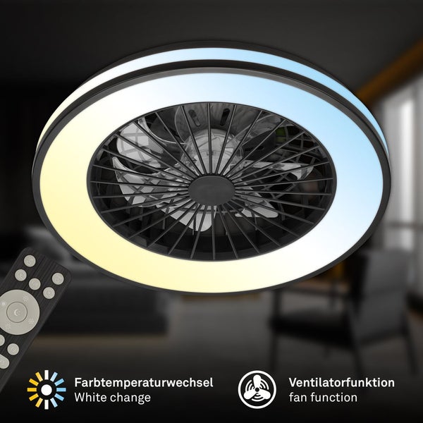 LED Deckenventilator Beleuchtung Deckenlampe Schlafzimmer Fernbedienung Dimmbar