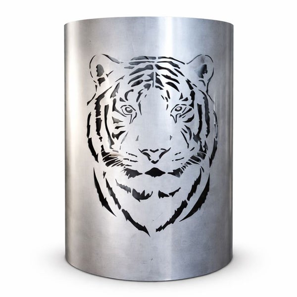 Metallkorb mit Tiger-Motiv