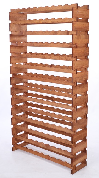 Weinregal VINOTECA FLEX PRO HxBxT 191x103x28cm 140 Flaschen auf 14 Ebenen Massives Kiefernholz Braun geölt