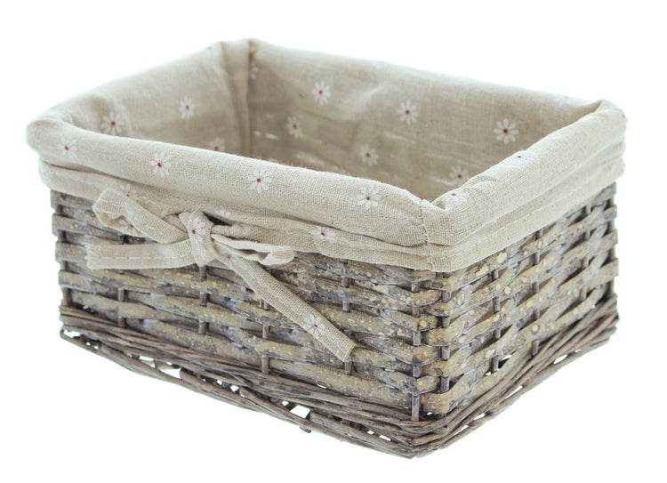 FRANK FLECHTWAREN | Füllkorb Blümchen, WEIDE, 22 x 16 x 10 cm