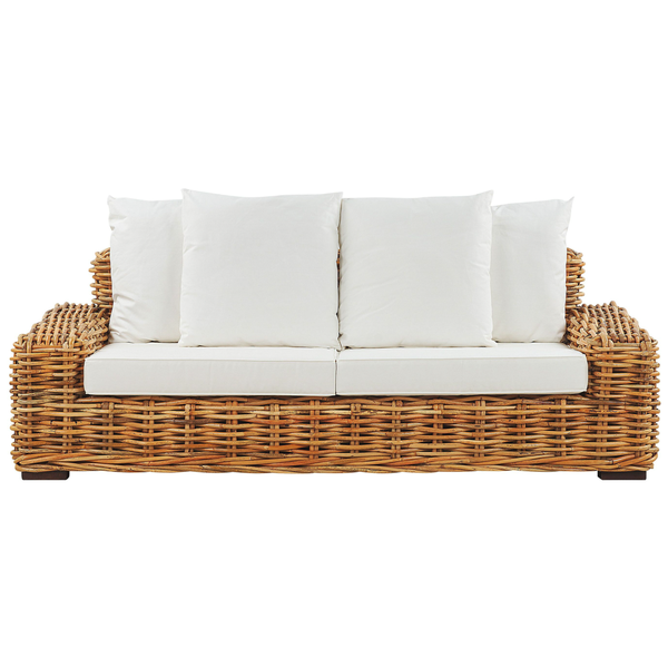Gartensofa 3-Sitzer FORLI Rattan Naturfarben