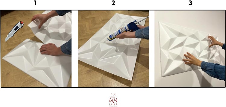 Polystyrol XPS Styropor 3D Paneelen Deckenpaneelen Dekoren 100x50cm 3mm stärke Brillant Schwarz