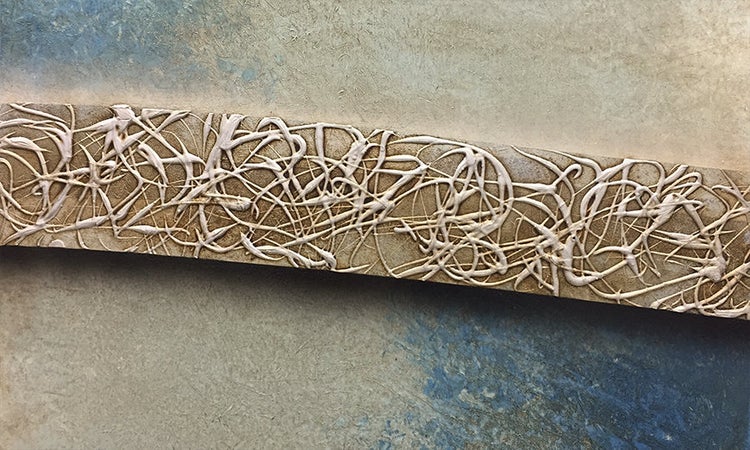 Das moderne Wandbild -Cold Wave- 210x70x2 cm handgemaltes Unikat