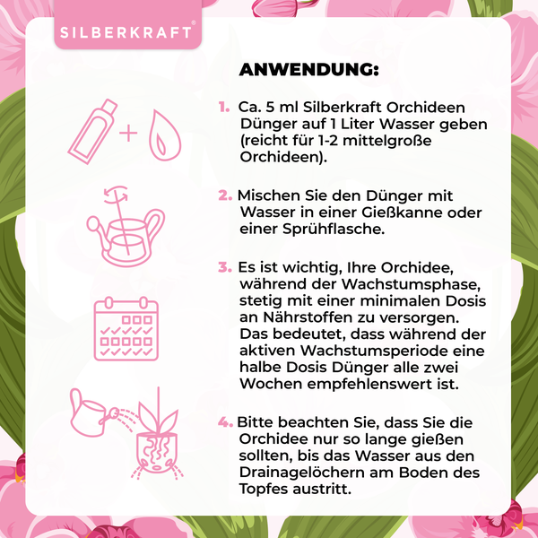 SILBERKRAFT Orchideen Bio-Dünger – 1 Liter