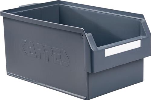 Graue Lagerbox mit Beschriftungsfeld