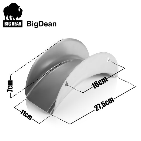 BigDean Serviettenhalter aus Edelstahl mit Größenangaben