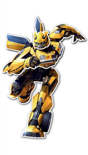Wandsticker Transformers Bumblebee in dynamischer Laufpose.