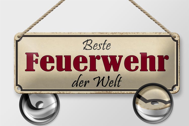 Blechschild Spruch 27x10cm beste Feuerwehr der Welt Dekoration