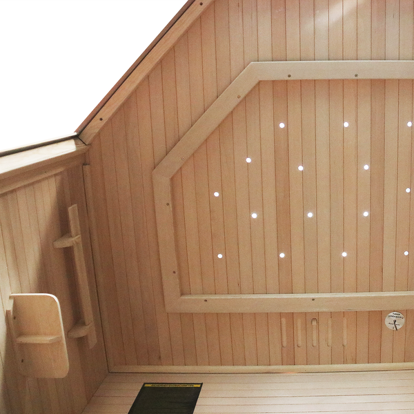 Dewello® Infrarotsauna Infrarotkabine OTTAWA 140x120cm 1-2 Person inkl. 6 Vollspektrumstrahler, 2 Karbonstrahler, 2 Personen