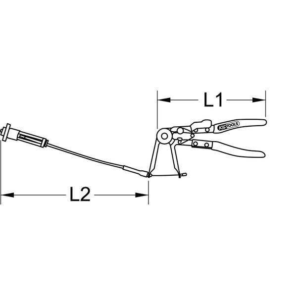 KS TOOLS Schlauchschellenzange mit Bowdenzug 650 mm - 115.1041
