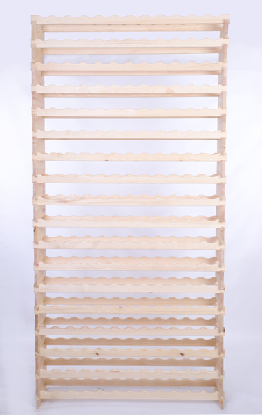 Weinregal VINOTECA FLEX PRO HxBxT 247x123x28cm 216 Flaschen auf 18 Ebenen Massives Kiefernholz Natur unbehandelt
