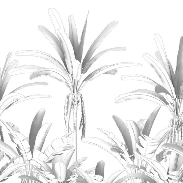 Illustration von tropischen Pflanzen als Wandgestaltung