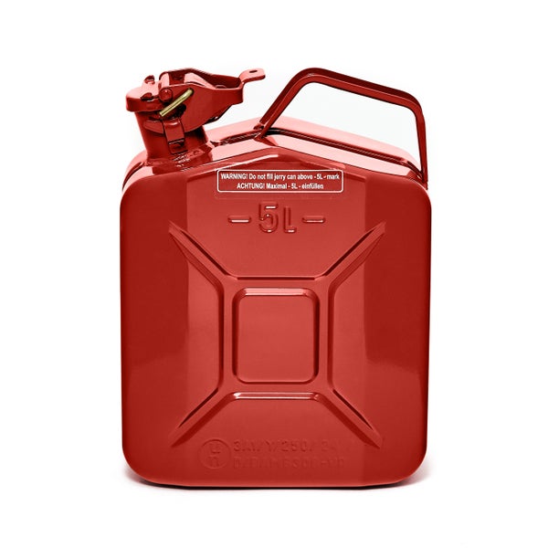 BW® Kraftstoffkanister Metall Benzinkanister 2x 5 Liter - Rot - RAL 3000 - TÜV-geprüft und UN-Zulassung - Made in Europe