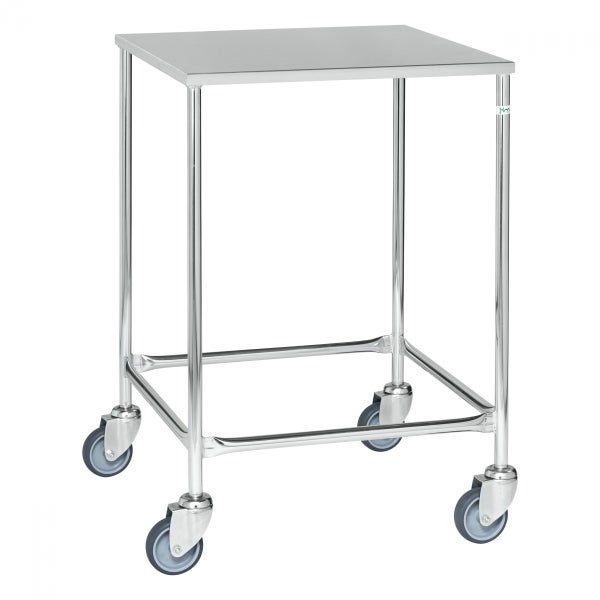 Edelstahl Servierwagen mit vier Rollen