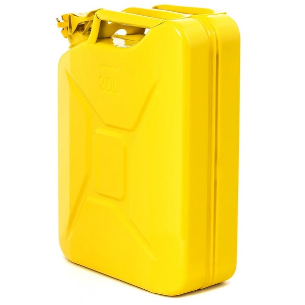 Gelber 20 Liter Kraftstoffkanister aus Metall