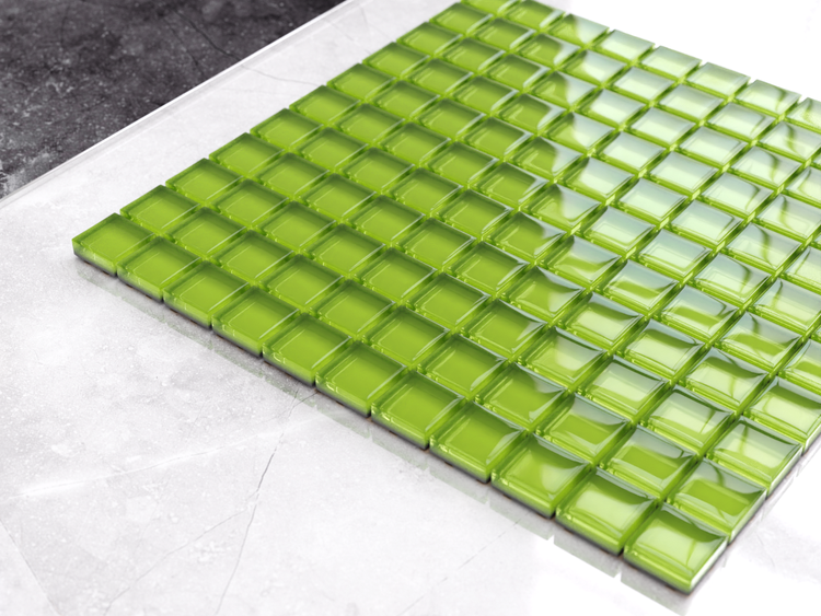 Glasmosaik auf Netz für Bad und Küche 30cm x 30cm  - Mojito