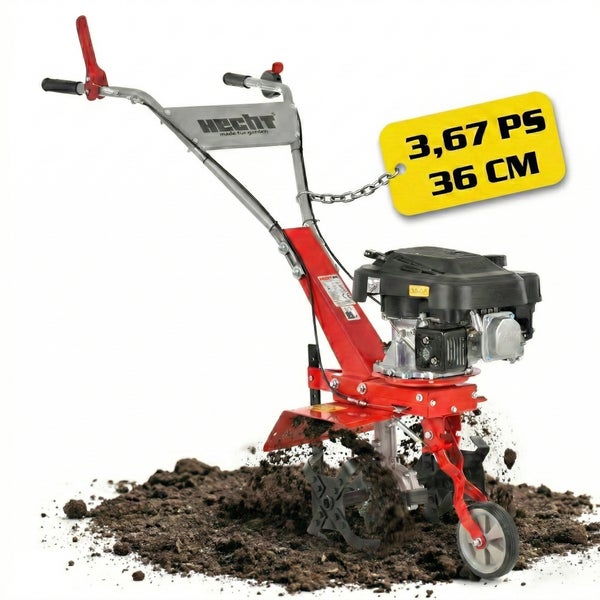 Hecht Motorhacke mit 3,67 PS und 36 Zentimeter Arbeitsbreite bei der Bodenbearbeitung