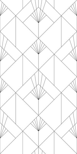 ESTAhome Fototapete Art Decó Muster Weiß und Schwarz - 150 x 300 cm - 158934