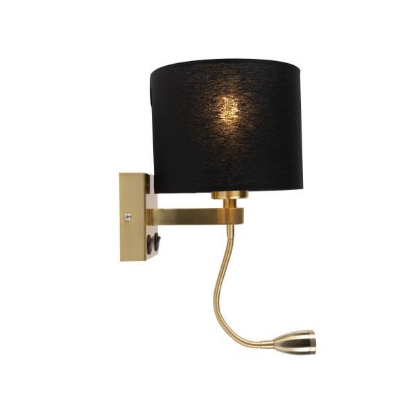 Wandleuchte mit Schirm und flexiblem Lesearm