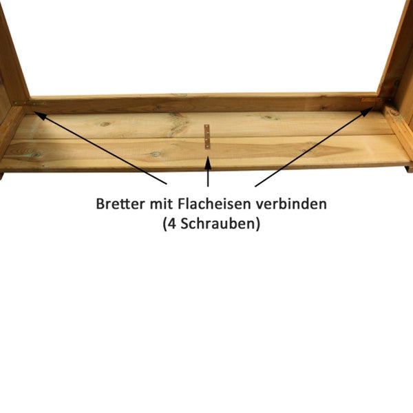 Sandkasten 190x190cm imprägniert Kinder Clamaro Massivholz Tannenholz
