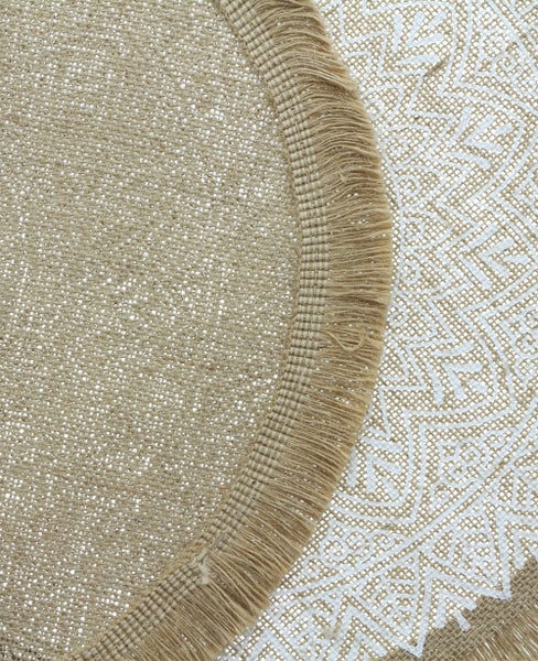 FRANK FLECHTWAREN | Platzmatte Mandala, 2er Set, JUTE, ca. Ø 40 cm