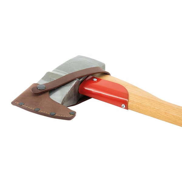Spaltaxt mit Holzstiel und Lederschneidenschutz