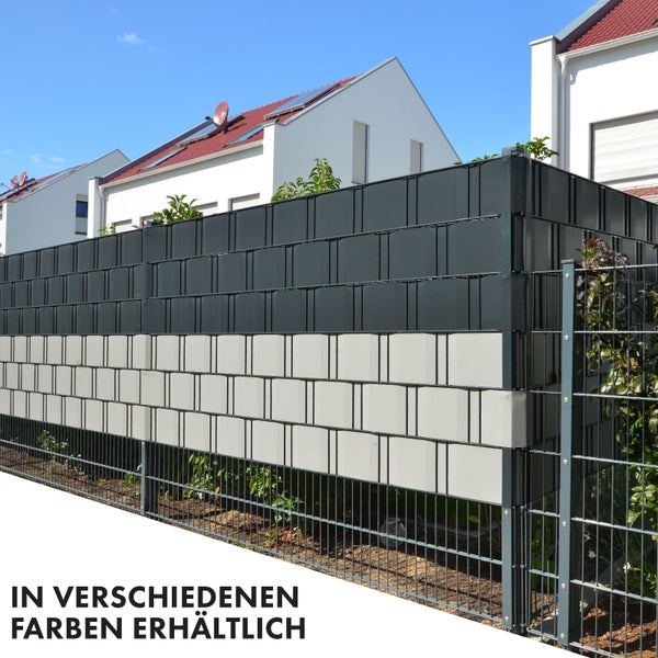 FLOORDIREKT PVC Sichtschutzstreifen 19 cm x 35 m für Gartenzäune Blickdicht Grau