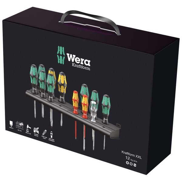Wera Kraftform XXL Schraubendreher Set, 12-teilig in Werkzeugkoffer