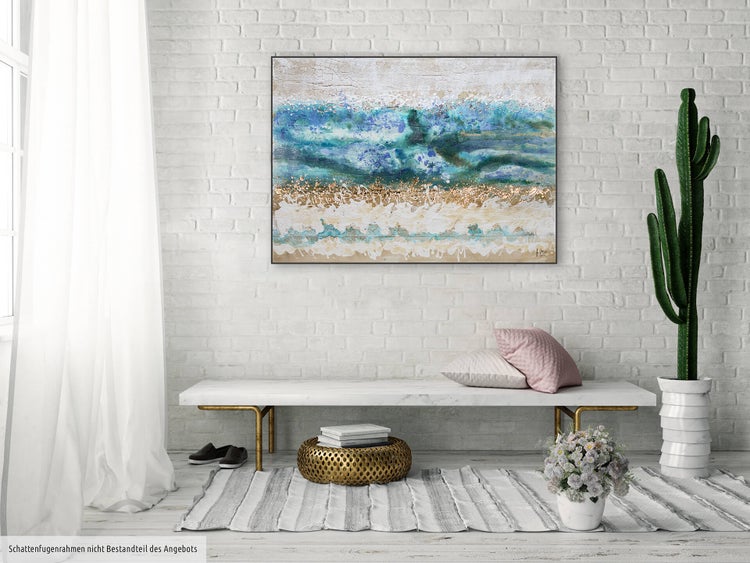 Handgemaltes Gemälde Acrylfarbe 100x75cm Blau