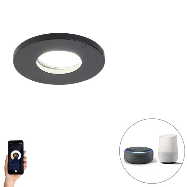 Smarter Badezimmer-Einbaustrahler Schwarz inkl. WLAN GU10 - Shed