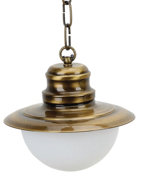 Hängeleuchte mit Kette und runder Lampenform