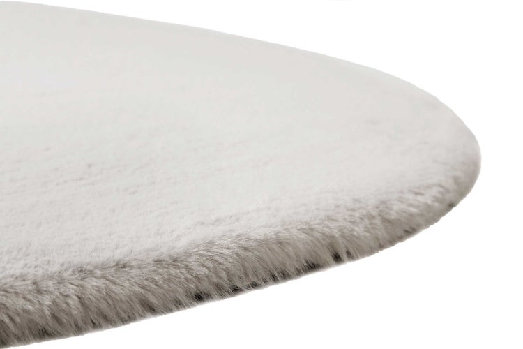 Teppich Rund Hellgrau kuschelig & flauschig Vita Homie Living 100 cm rund