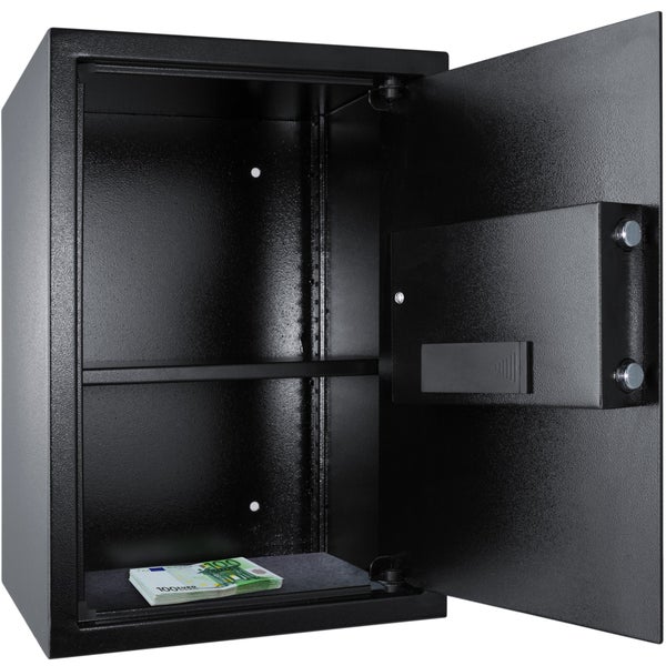 Elektronischer Safe tectake  50 x 35 x 34,5 cm mit Doppelbolzen-Verschlusssystem schwarz