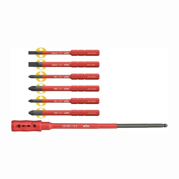 Wiha Drehmoment-Schraubendreher-Satz mit verschiedenen Aufsätzen