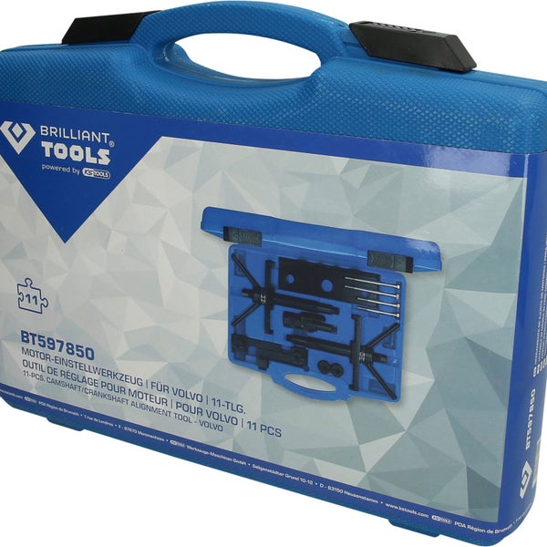 Brilliant Tools Motoreinstellwerkzeug für Volvo im blauen Koffer