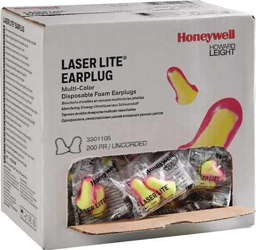 Honeywell 200 Paar Gehörschutzstöpsel Laser Lite EN 352-2 SNR 35 dB Box - 3301105