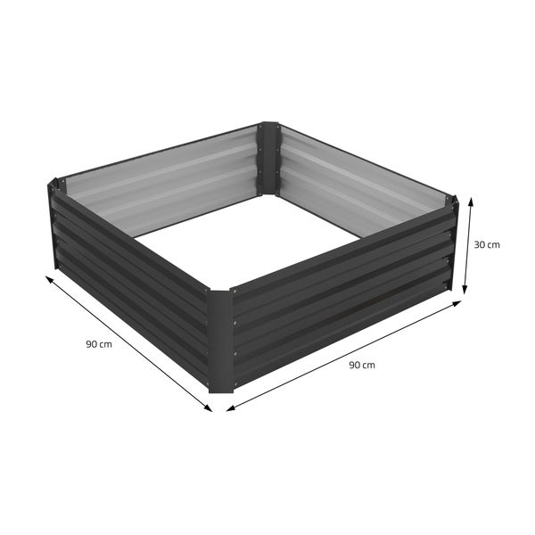 ML-Design 3er Set Hochbeet aus Metall für Garten, 90x90x30 cm, 240 Liter, Anthrazit, wetterfest, rostfrei, Outdoor, Pflanzbeet Pflanzkasten Blumenkasten Gartenbeet Gemüsebeet Frühbeet Kräuterbeet