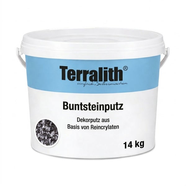 Terralith Buntsteinputz, Dekorputz auf Basis von Reinacrylaten, 14 Kilogramm Eimer.