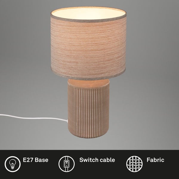 Tischlampe Tischleuchte Wohnzimmer Schlafzimmer Stoffschirm Keramikfuß