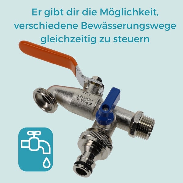 Gartenschlauch-Verteiler zum gleichzeitigen Steuern verschiedener Bewässerungswege