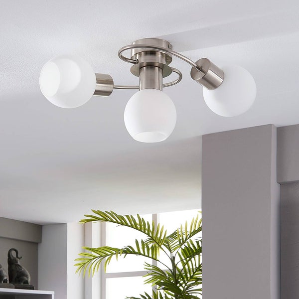 Lindby Deckenlampe Ciala (Modern) in Alu aus Glas (3 flammig, E14) - Deckenleuchte Lampe Wohnzimmerleuchte